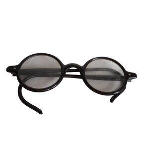 Vintage 1940s / 50s Mid Century Modern Round Art Deco Eyeglasses Glasses /Case